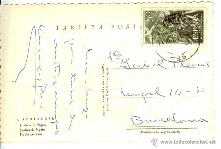 Postales: Santander - Postal Jardines de Piquio - Darvi - Foto 2