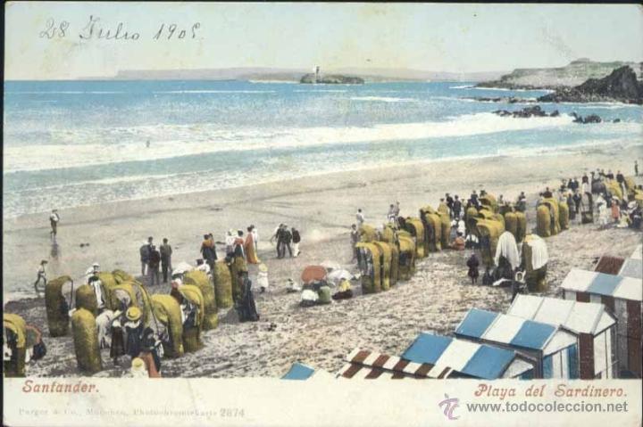Postales: SANTANDER.- PLAYA DEL SARDINERO - Foto 1