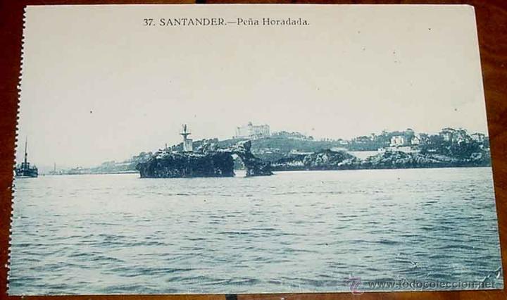 Postales: ANTIGUA POSTAL DE SANTANDER, PE&Ntilde;A HORADADA - SIN CIRCULAR - Foto 1