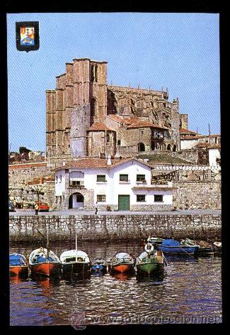 Postales: CASTRO URDIALES (SANTANDER) - PUERTO E IGLESIA - Foto 1