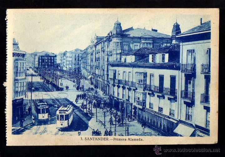 Postales: 3. Santander. Primera Alameda. No circulada. Grafos - Madrid - Foto 1