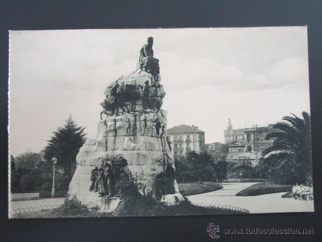 Postales: Postal Cantabria. Santander. Monumento de Pereda. - Foto 1