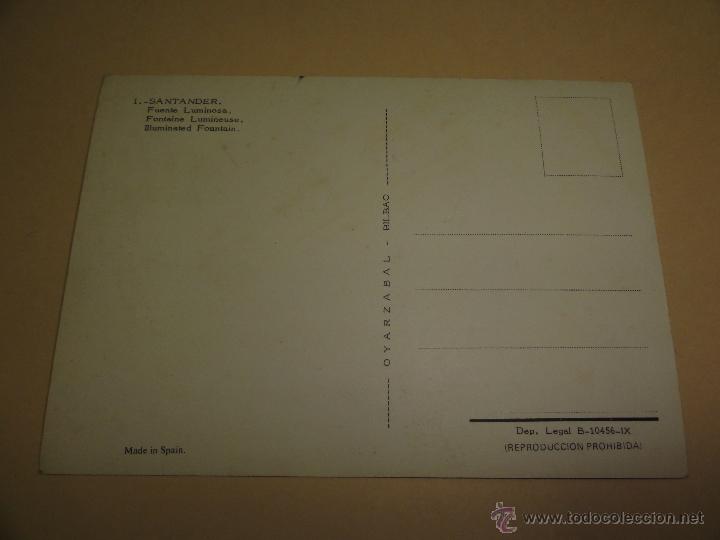 Postales: POSTAL SANTANDER. FUENTE LUMINOSA - Foto 2