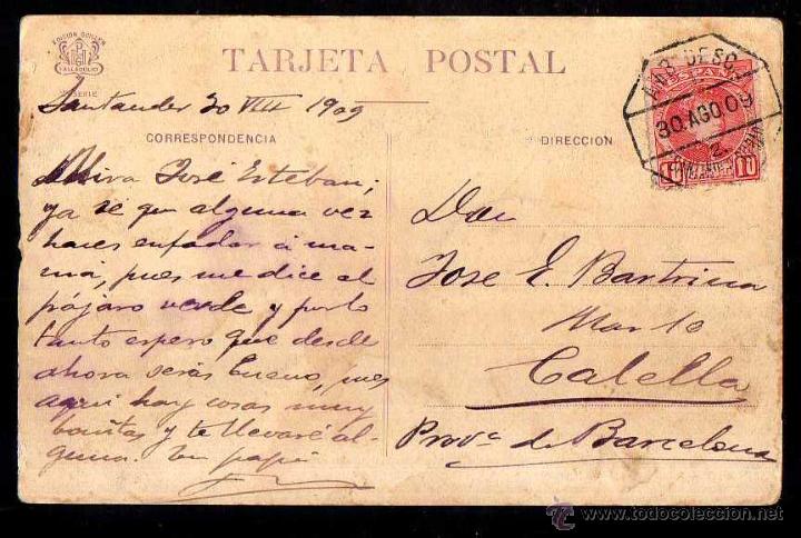 Postales: Santander. Sardinero.. Circulada 1909 - Foto 2