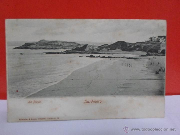 Postales: POSTAL DE LA PLAYA EN SARDINERO. - Foto 1