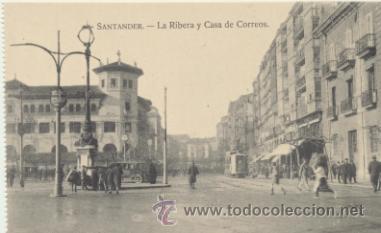 Postales: Santander.- La ribera y Casa de correos. - Foto 1