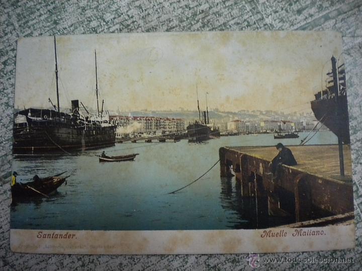 Postales: SANTANDER, MUELLE MALIANO. - Foto 1