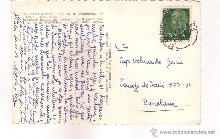 Postales: POSTAL DE SANTANDER - PLAYA DE LA MAGDALENA - Foto 2