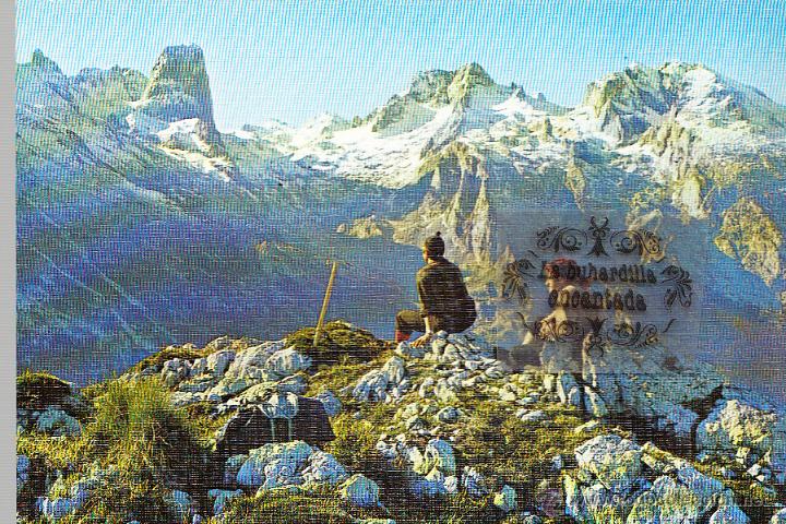 Cartoline: POSTAL - PICOS DE EUROPA - PANORAMICA DEL MACIZO CENTRAL PE&Ntilde;A VIEJA NARANJO BULNES - NO CIRCULADA
