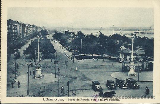 Postales: 1 SANTANDER, PASEO DE PEREDA, CON LA NUEVA REFORMA. - Foto 1