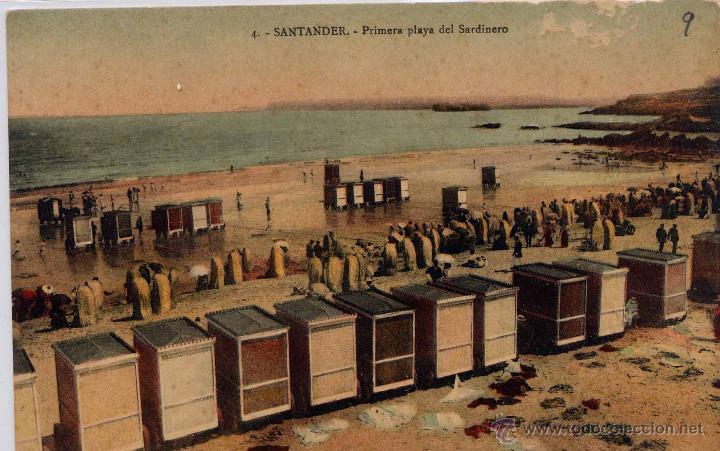 Postales: SANTANDER.- PRIMERA PLAYA DEL SARDINERO - Foto 1