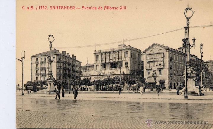 Postales: SANTANDER.- AVENIDA DE ALFONSO XIII - Foto 1