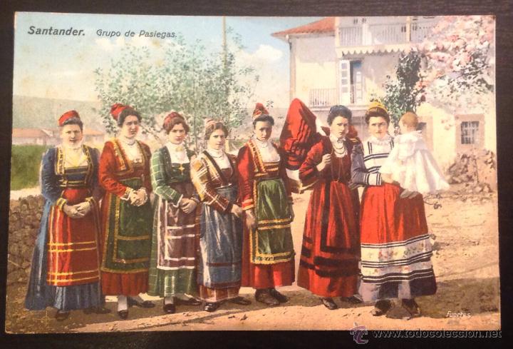 Postales: SANTANDER. UN GRUPO DE PASIEGAS. - Foto 1
