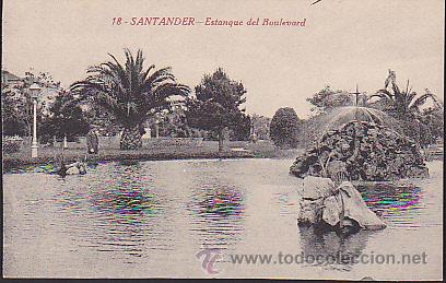 Postales: POSTAL SANTANDER ESTANQUE DEL BOULEVARD - Foto 1