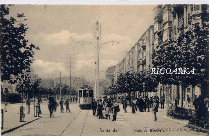 Postales: SANTANDER.- DETALLE DEL BOULEVARD - Foto 1