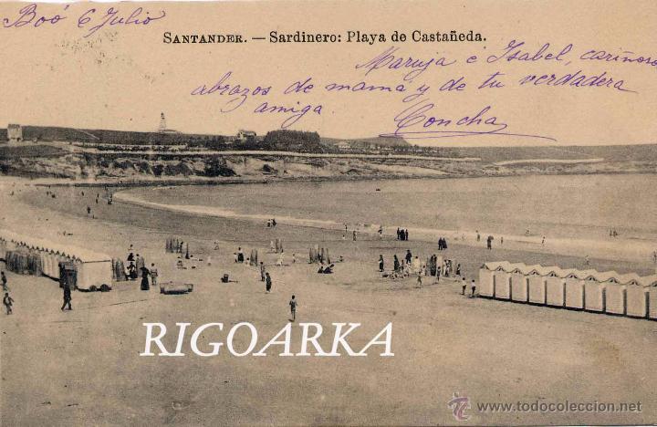 Postales: SANTANDER.- SARDINERO: PLAYA DE CASTA&Ntilde;EDA - Foto 1