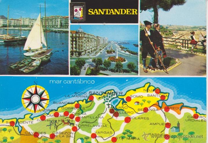 Postales: SANTANDER.  ( 1 AGUJERO DE CHINCHETA) - Foto 1