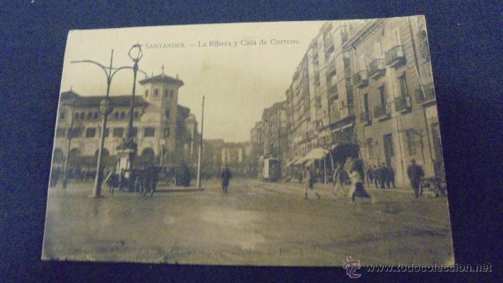Postales: POSTAL. SANTANDER. LA RIBERA Y CASA DE CORREOS. - Foto 1