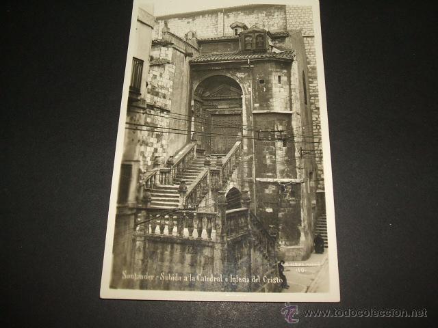 Postales: SANTANDER SUBIDA A LA CATEDRAL E IGLESIA DEL CRISTO - Foto 1