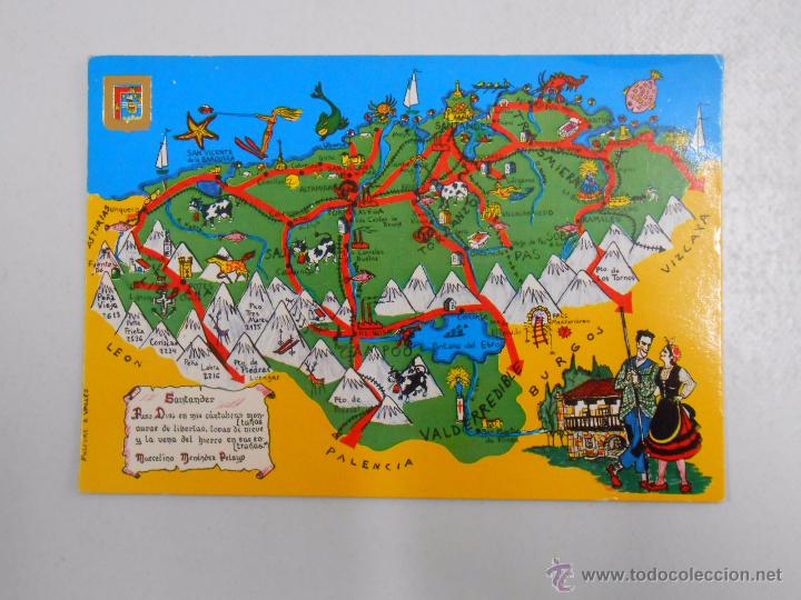 Postales: POSTAL MAPA DE CANTABRIA. TDKP3 - Foto 1