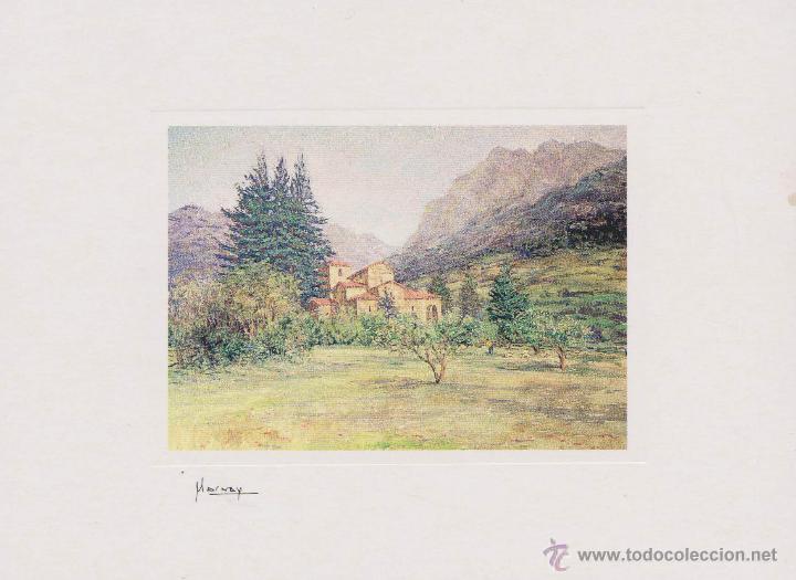 Postales: Postal Oleos de Marnay , cantabria en pintura , liebana santa maria de lebe&ntilde;a