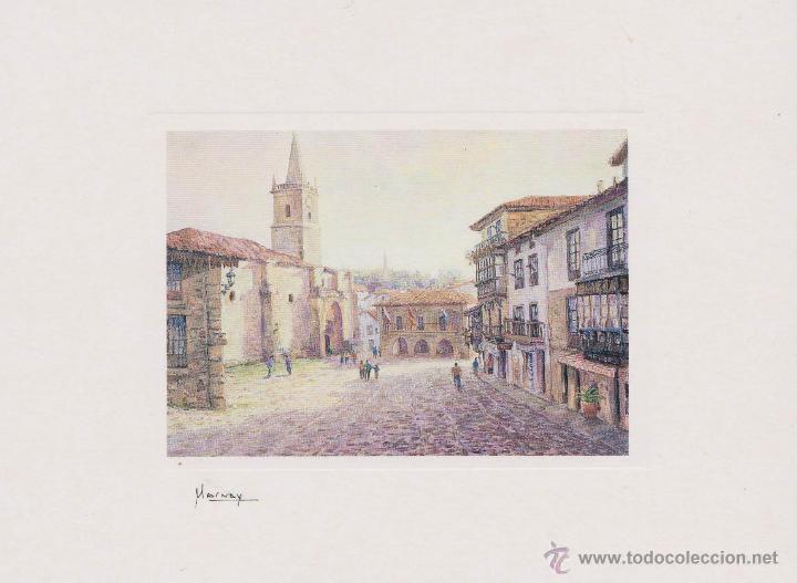 Postales: Postal Oleos de Marnay , cantabria en pintura , comillas  iglesia de san cristobal