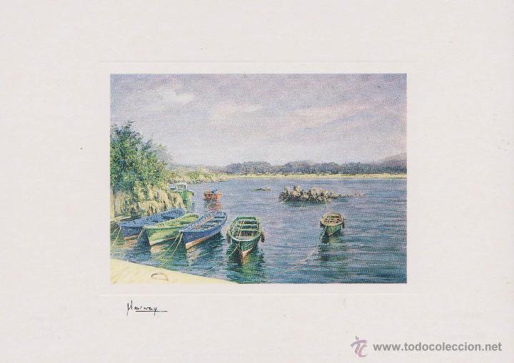 Postales: Postal Oleos de Marnay , cantabria en pintura , isla el embarcadero