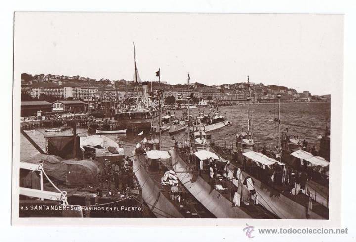 Postales: POSTAL. SANTANDER. SUBMARINOS EN EL PUERTO. - Foto 1