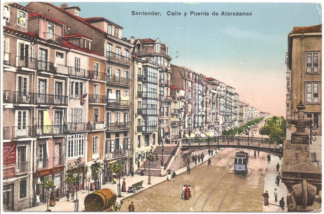 Postales: Santander Calle y Puente de Atarazanas - Foto 1