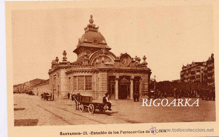 Postales: SANTANDER.- ESTACI&Oacute;N DE LOS FERROCARRILES DE LA COSTA - Foto 1