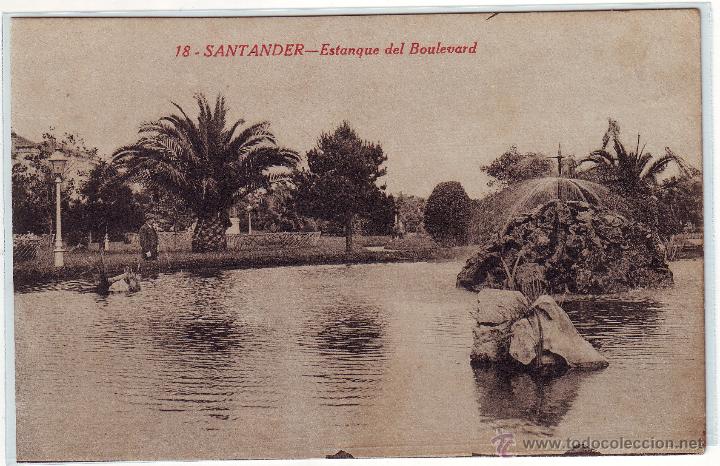 Postales: S-18 SANTANDER ESTANQUE DEL BOULEVARD - Foto 1