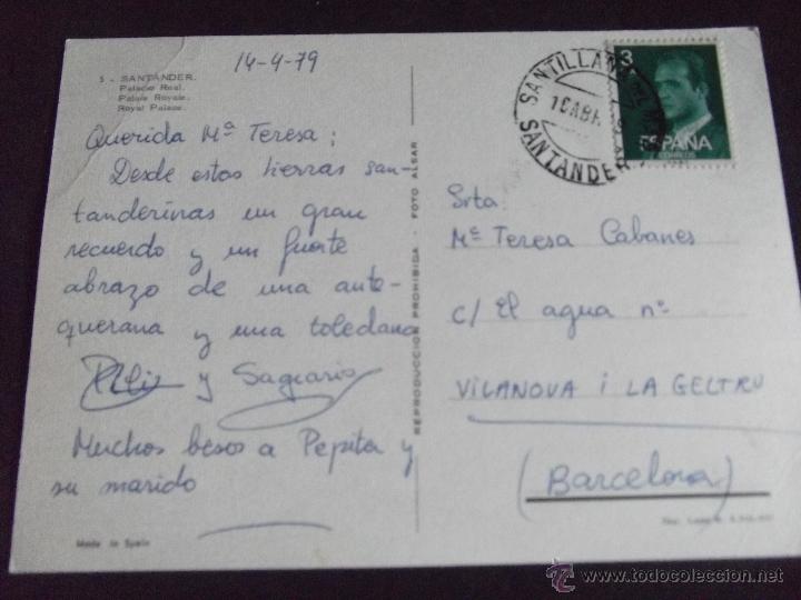 Postales: SANTANDER-V5-N&ordm;5-PALACIO REAL-CIRCULADA - Foto 2
