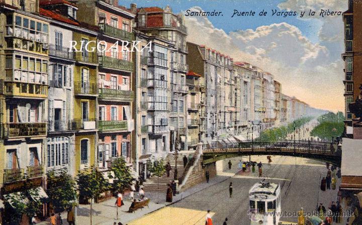 Postales: SANTANDER.- PUENTE DE VARGAS Y LA RIBERA - Foto 1