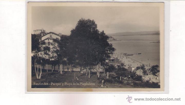 Postales: POSTAL DE SANTANDER -PARQUE Y PLAYA DE LA MAGDALENA - - Foto 1