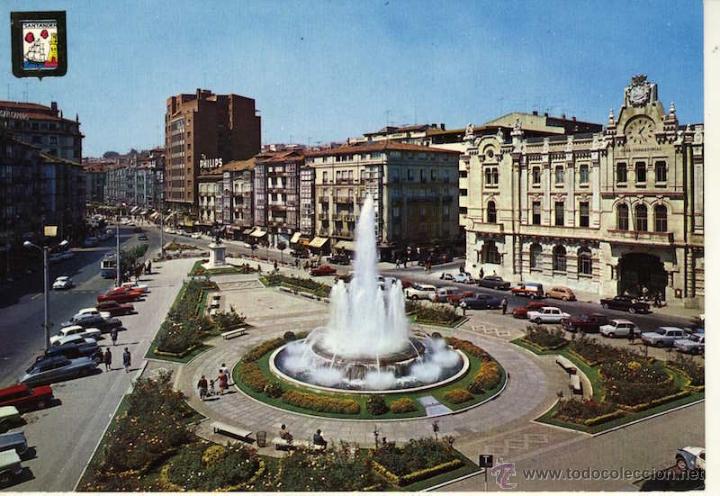 Postales: MAGNIFICA POSTALPLAZA DEL GENERALISIMO  SANTANDER - Foto 1