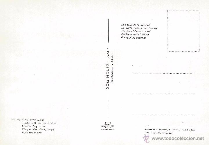 Postales: :::: Z342 - POSTAL - SANTANDER - PLAZA DEL GENERALISIMO - Foto 2