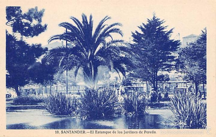 Postales: SANTANDER.- EL ESTANQUE DE LOS JARDINES DE PEREDA - Foto 1