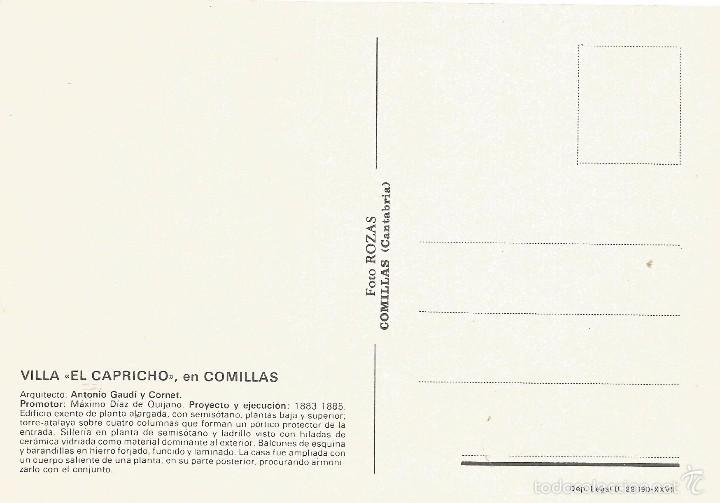 Postales: :::: PV316 - POSTAL - COMILLAS - VILLA EL CAPRICHO - Foto 2