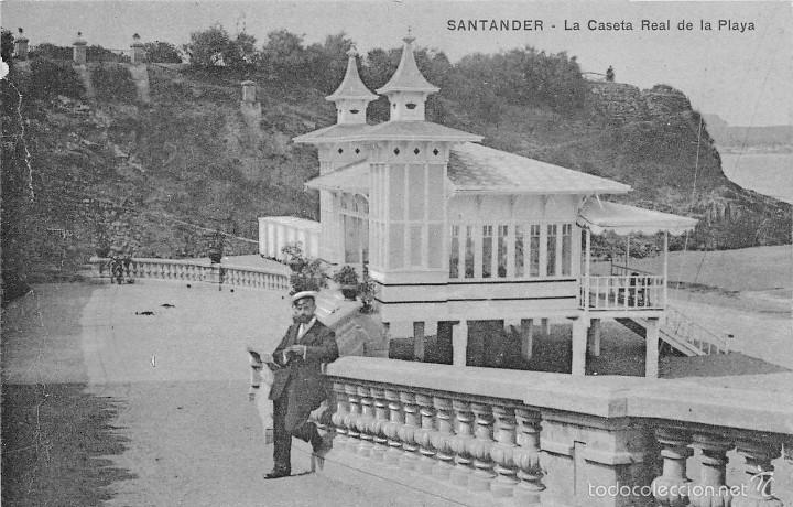 Postales: SANTANDER.- LA CASETA REAL DE LA PLAYA - Foto 1