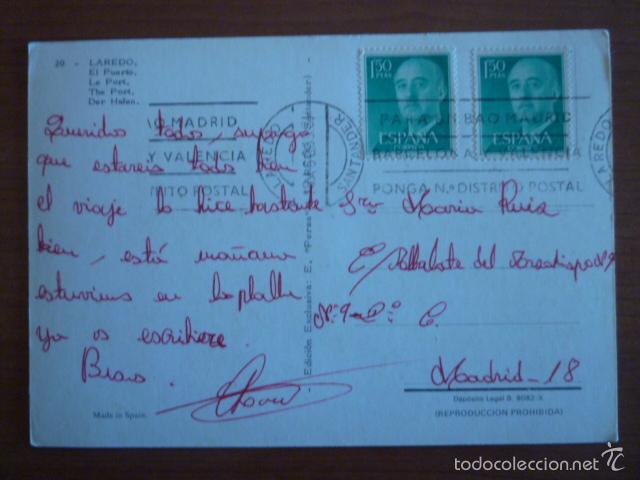 Postales: POSTAL EL PUERTO DE LAREDO. ESCRITA. - Foto 2