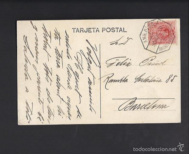 Postales: Antigua postal de Santander. Circulada 1910 - Foto 2
