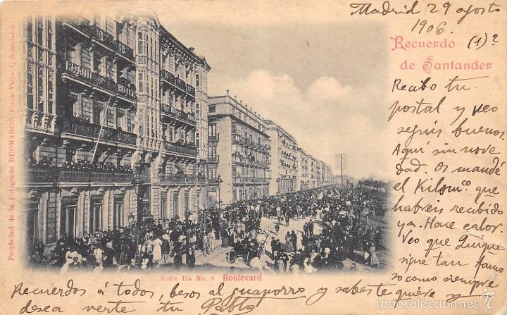 Postales: RECUERDO DE SANTANDER.- BOULEVARD - Foto 1