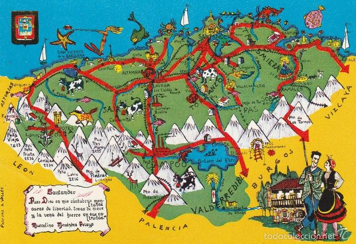 Postales: N&ordm; 26659 POSTAL CANTABRIA MAPA - Foto 1