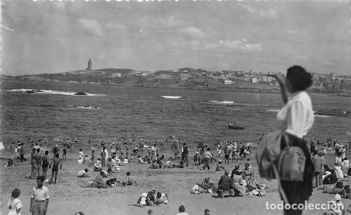 Postales: LA CORU&Ntilde;A.- PLAYA DE RIAZOR - Foto 1
