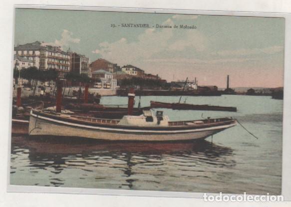 Postales: Santander. Darsena de Molnedo. Barco . Sin circular. - Foto 1