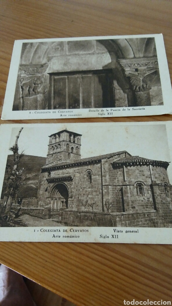 Postales: 2 postales colegiata de cervatos - Foto 1