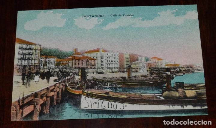 Postales: SANTANDER, CALLE DE CASTELAR, SIN CIRCULAR ED. JULIO PALACIOS, EJG - Foto 1