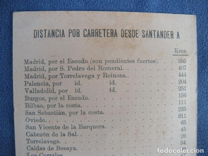 Postales: POSTAL MAPA DE SANTANDER CON DISTANCIAS KM - Foto 3