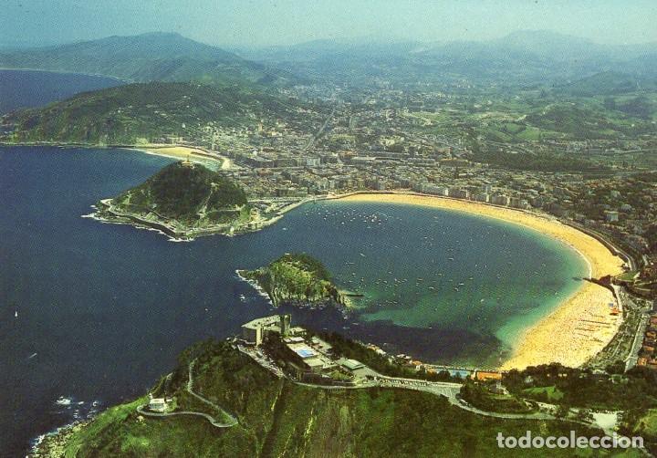 Postcards: SAN SEBASTIAN VISTA AEREA A&ntilde;O 1965