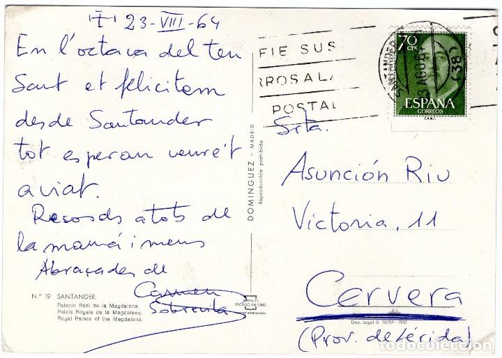 Postales: SANTANDER PALACIO DE LA MAGDALENA A&ntilde;O 1964 - Foto 2